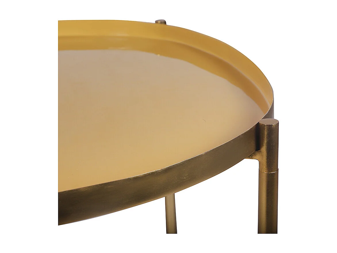 Tables basses gigognes laquées moutarde, bleu canard et bleu (lot de 3) ZURIA