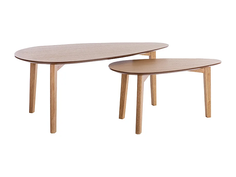 Tables basses gigognes scandinaves bois clair chêne (lot de 2) ARTIK