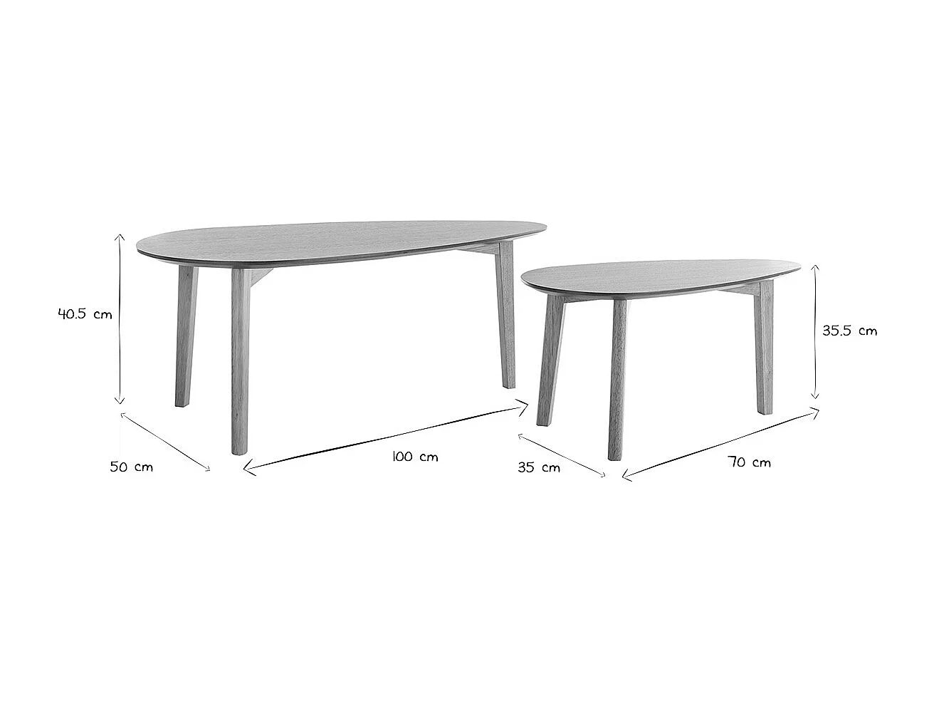 2er-Set Couchtische Eiche ARTIK