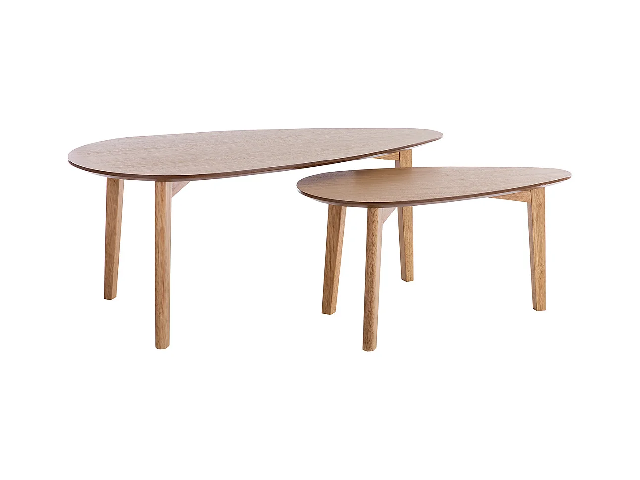 Tables basses gigognes scandinaves bois clair chêne (lot de 2) ARTIK