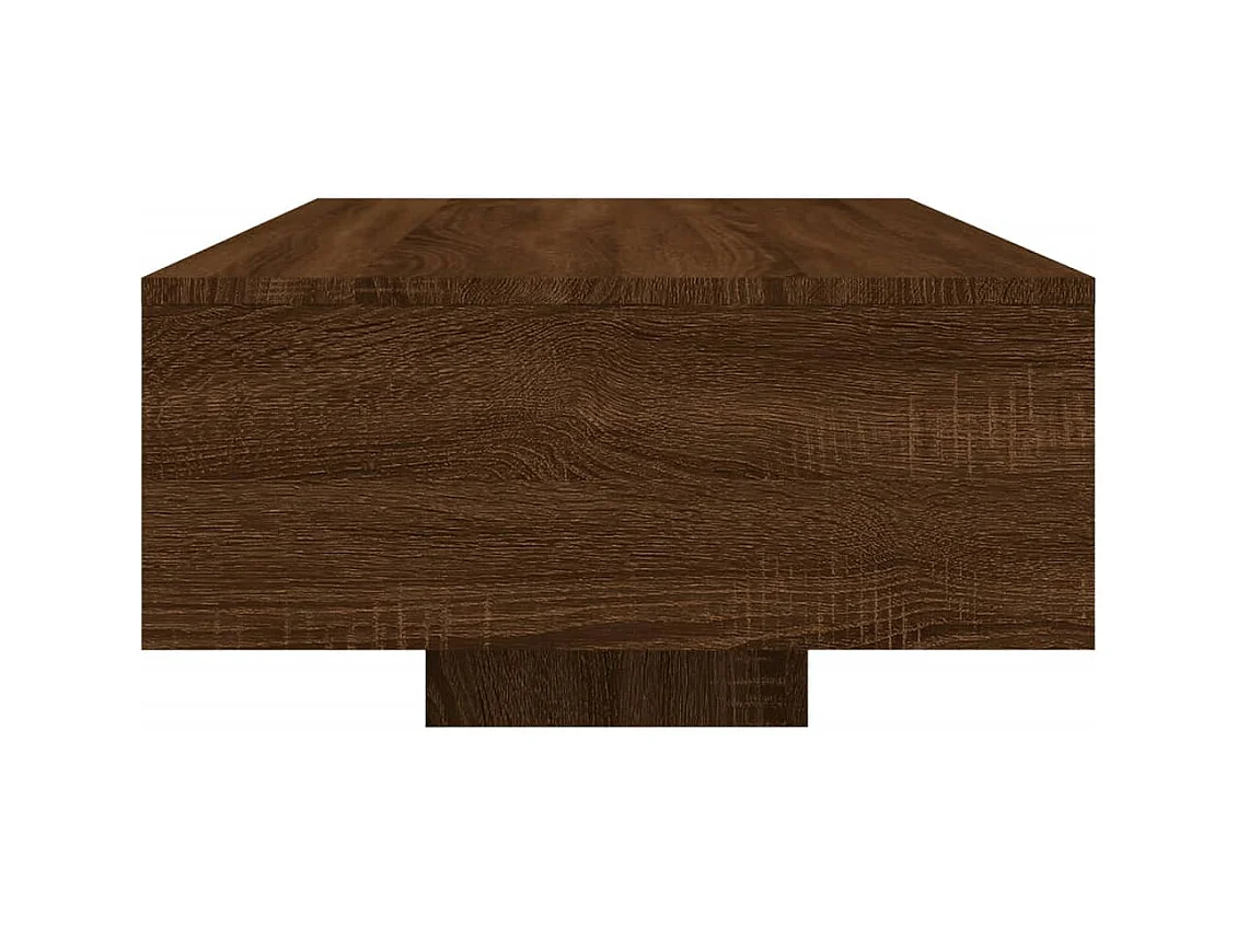 Table basse avec lumières LED chêne marron 85x55x31