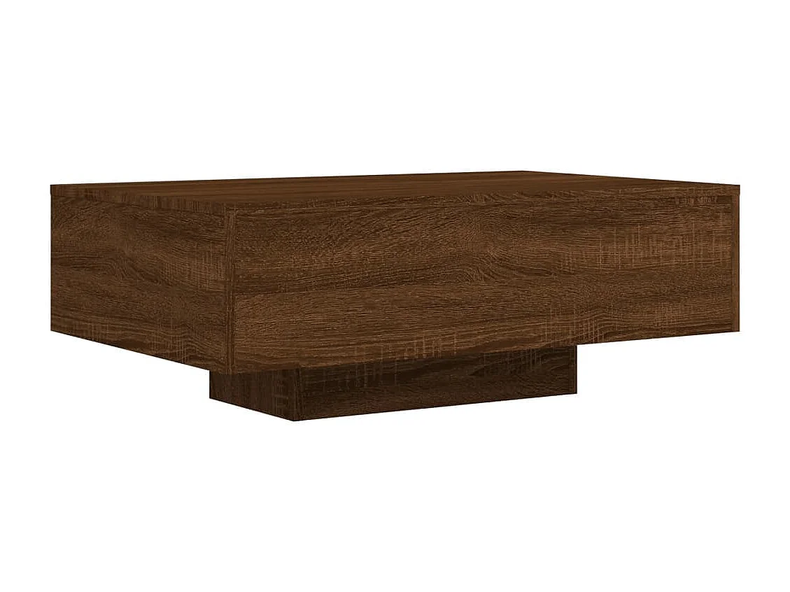 Table basse avec lumières LED chêne marron 85x55x31