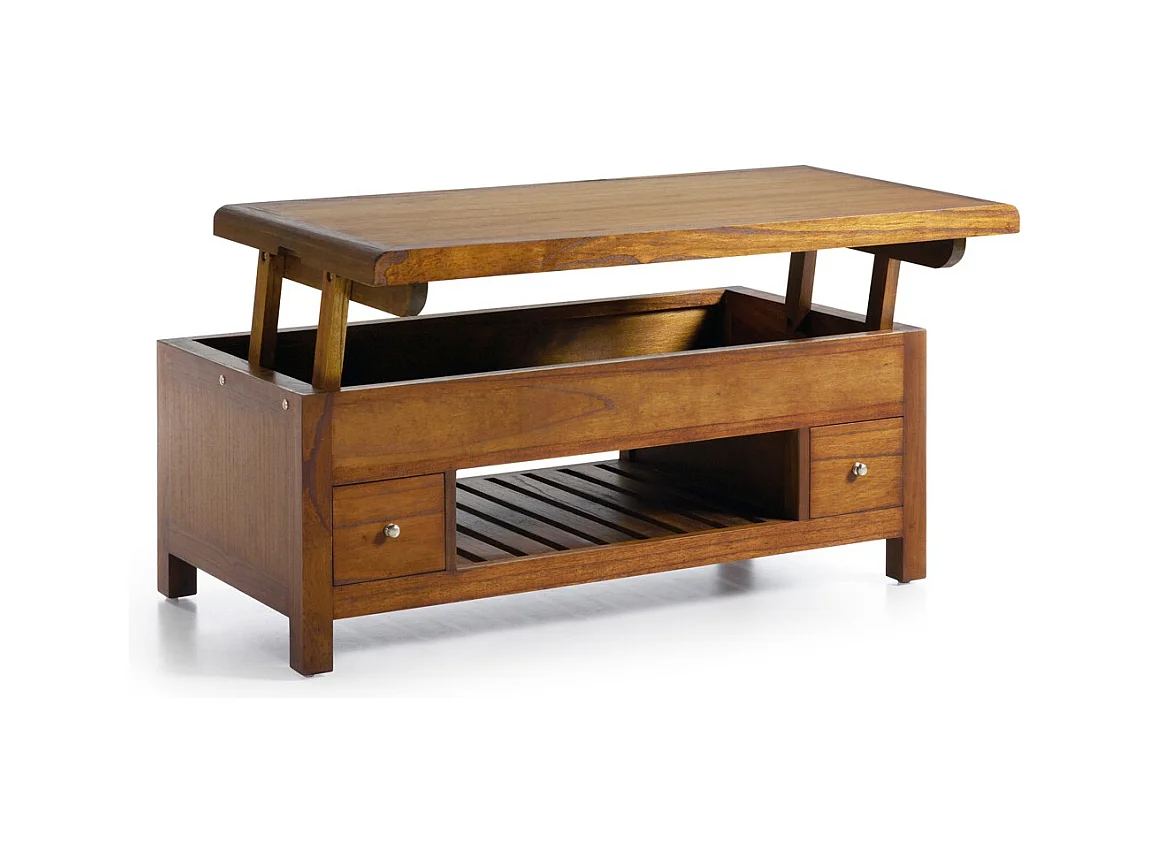 Table basse relevable en bois massif de Mindy marron SOKY
