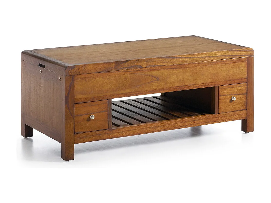 Table basse relevable en bois massif de Mindy marron SOKY