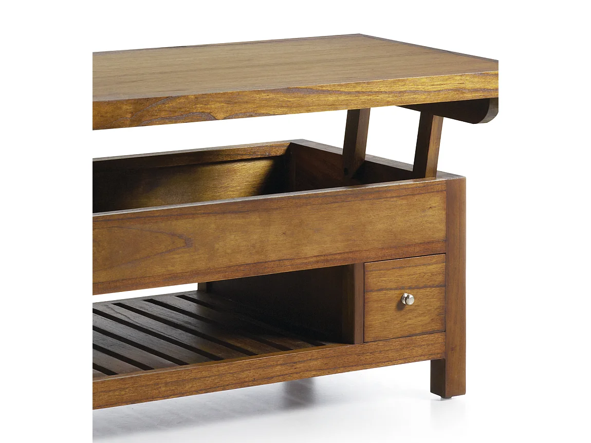 Table basse relevable en bois massif de Mindy marron SOKY