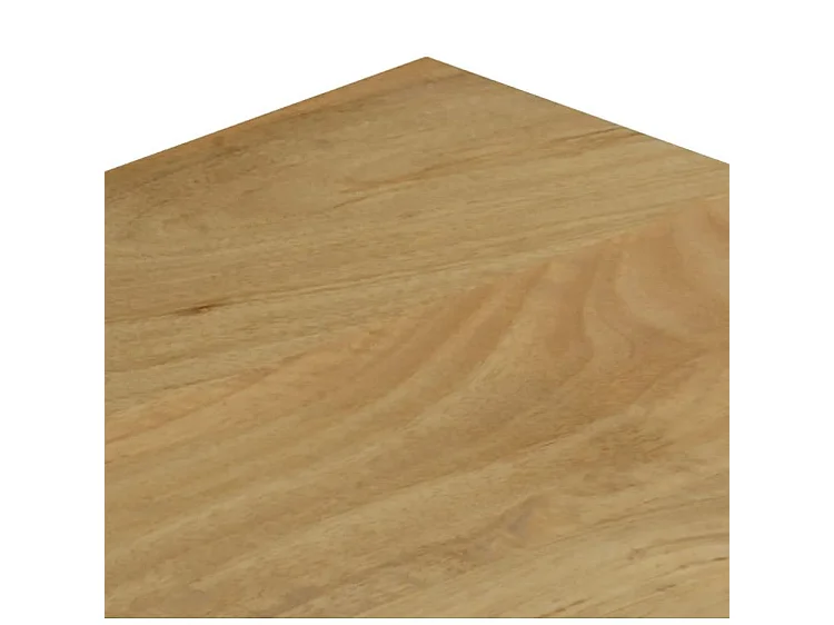 Table basse rectangulaire manguier massif clair et métal blanc Sytra