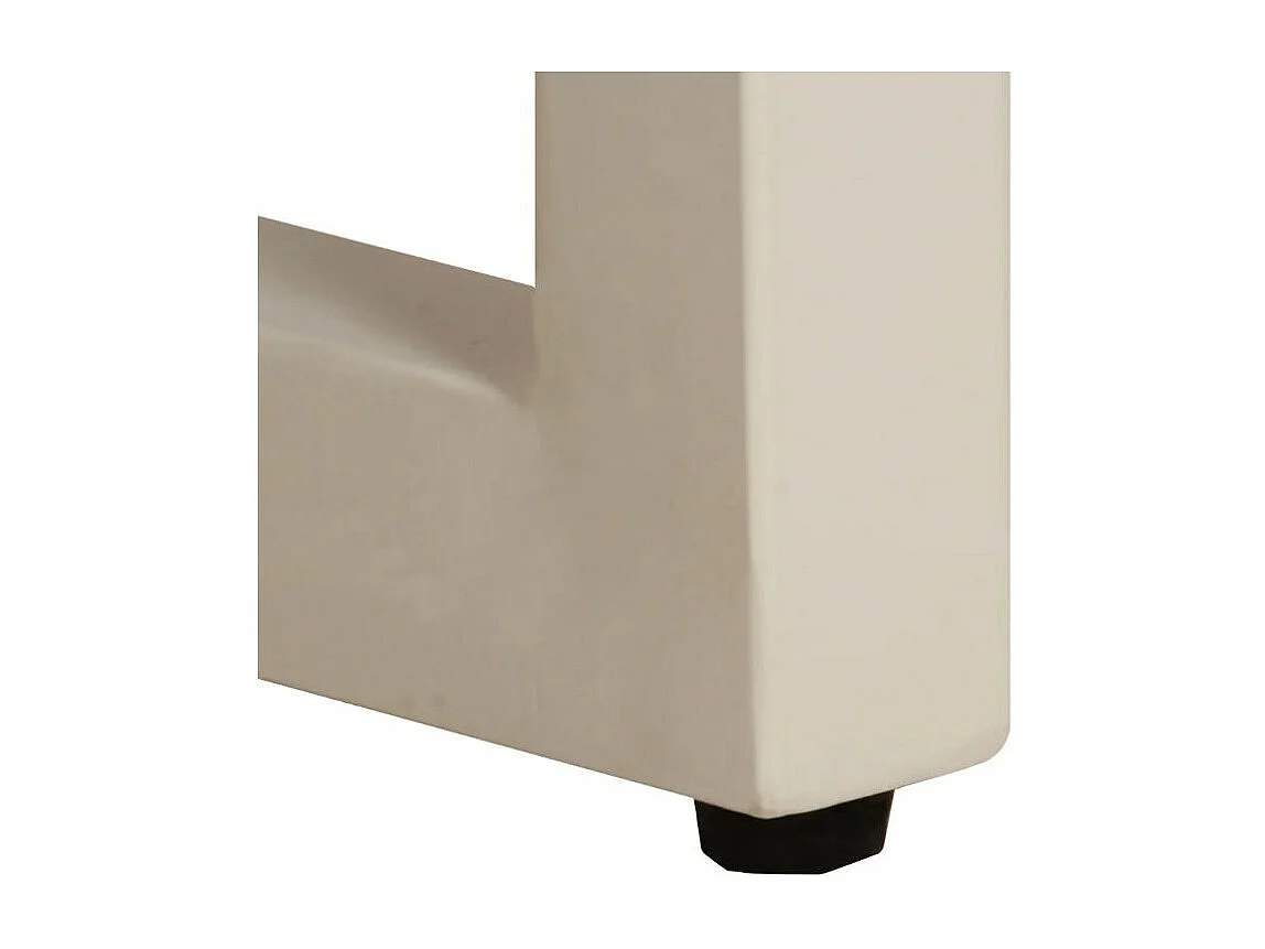 Table basse rectangulaire manguier massif clair et métal blanc Sytra