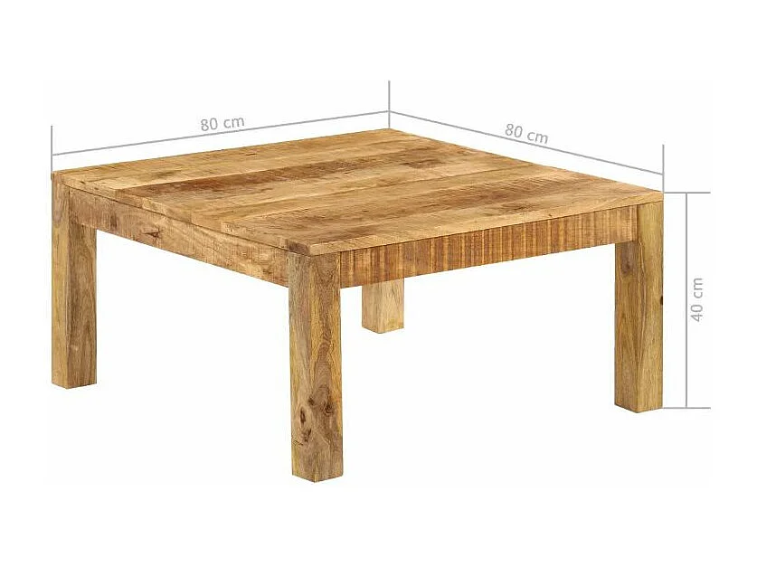 Table basse carrée manguier massif clair Walker