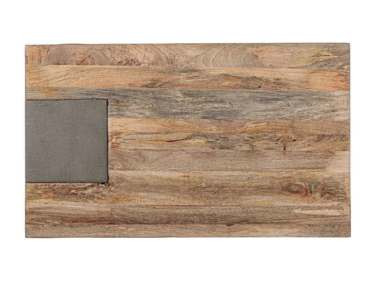 Table basse industrielle bois de manguier recyclé et acier noir Kramer 118cm