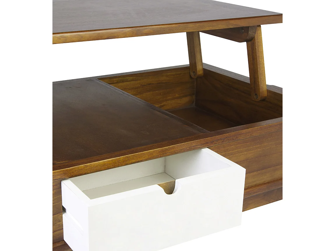 Table basse relevable bois massif de mindi Kretos 115cm