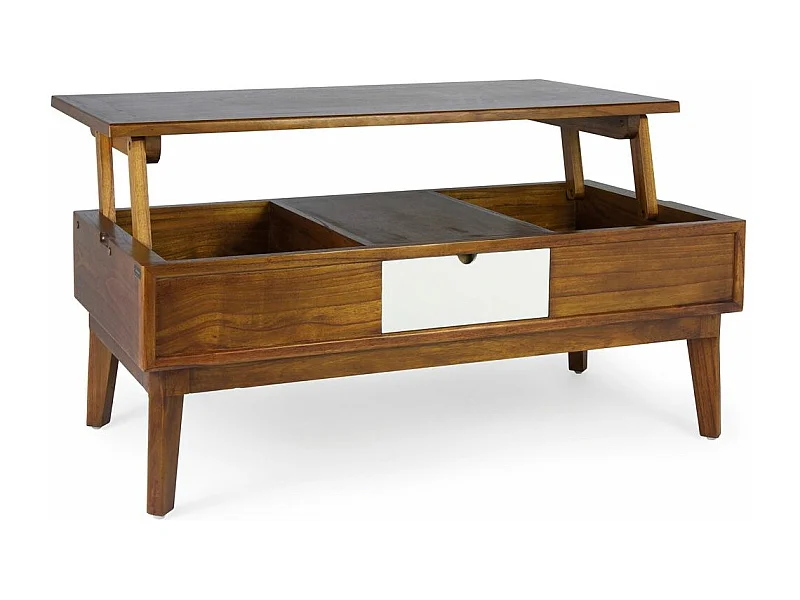 Table basse relevable bois massif de mindi Kretos 115cm