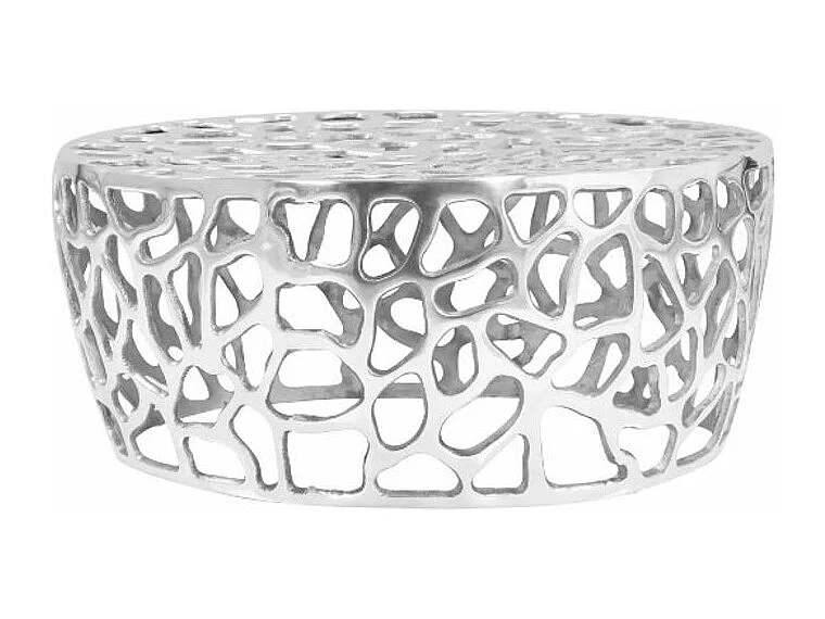 Table basse ronde métal argenté Hope