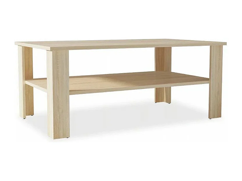 Table basse rectangulaire bois chêne clair Dimer