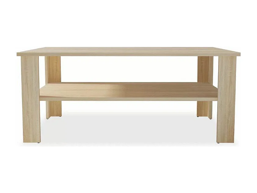 Table basse rectangulaire bois chêne clair Dimer