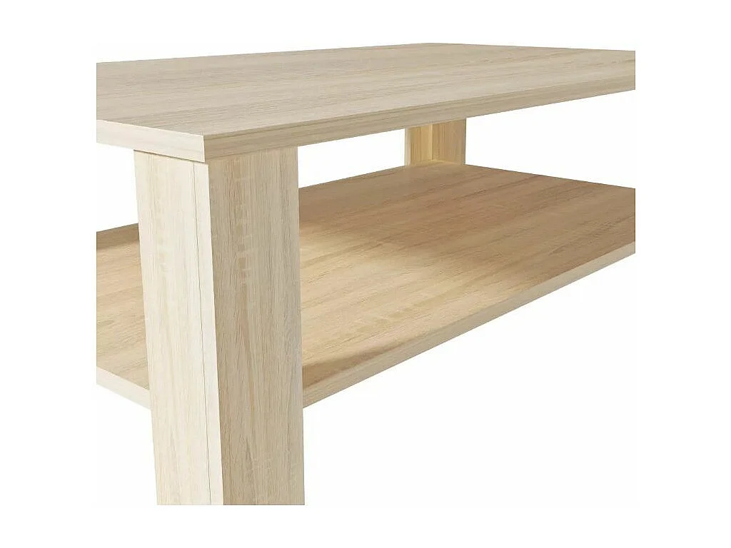 Table basse rectangulaire bois chêne clair Dimer