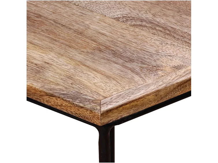 Table basse manguier clair et pieds métal noir Vinck