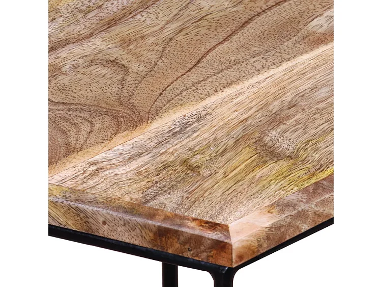 Table basse manguier clair et pieds métal noir Vinck