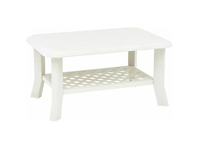 Table basse rectangulaire plastique blanc Manu