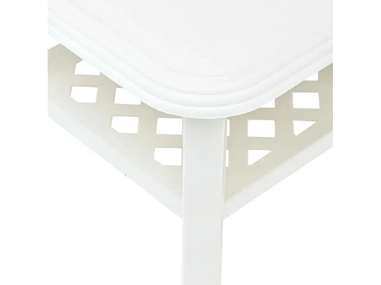 Table basse rectangulaire plastique blanc Manu