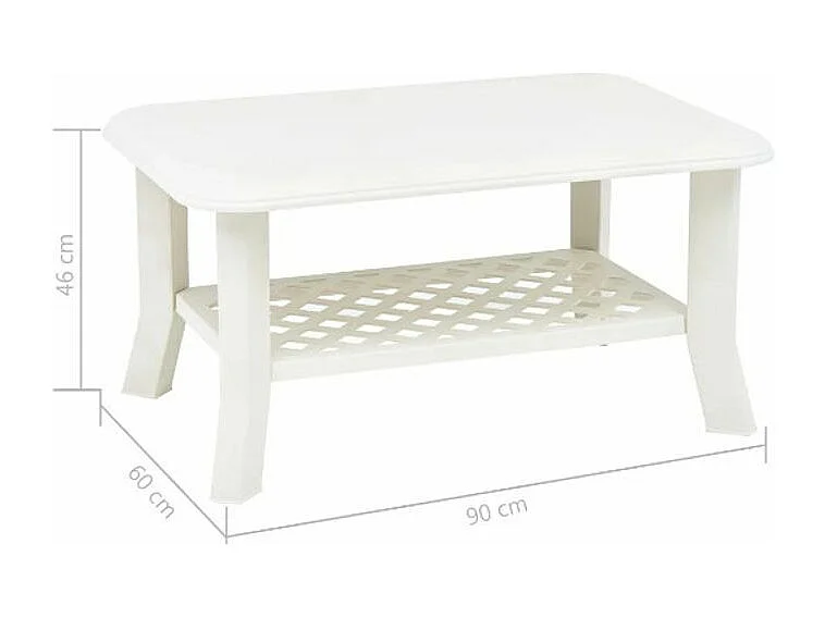 Table basse rectangulaire plastique blanc Manu