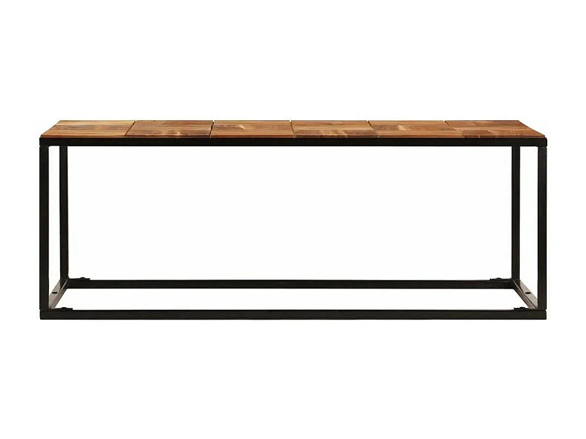 Table basse rectangulaire acacia massif foncé et métal noir Rozas