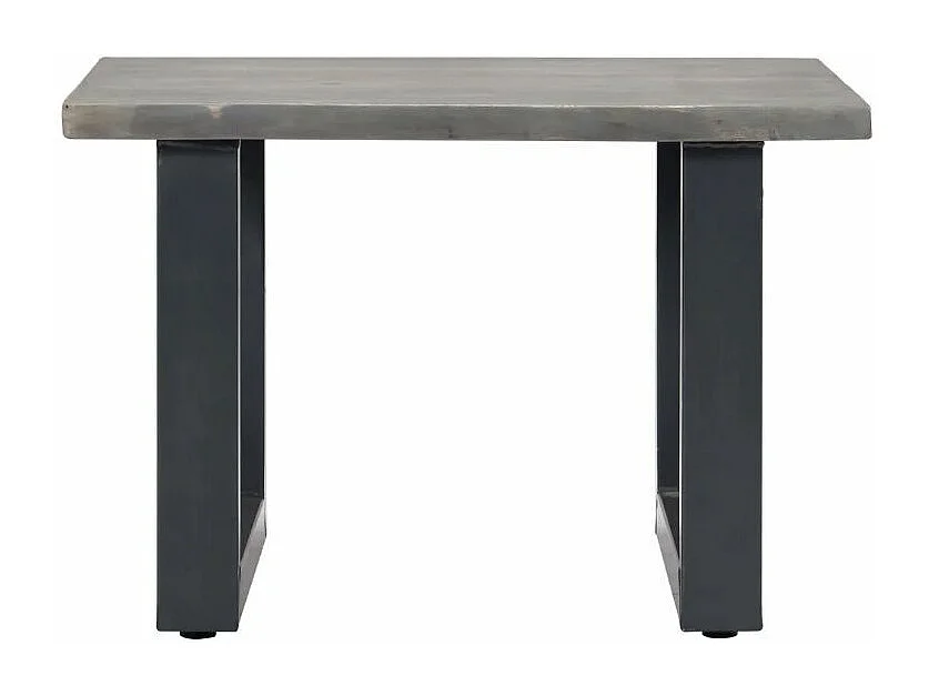 Table basse carrée acacia massif et métal gris Miji