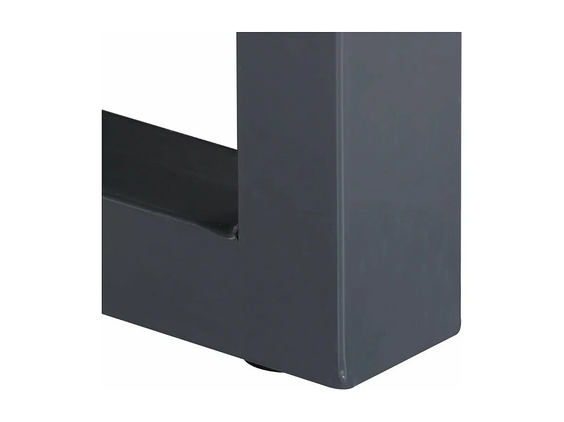 Table basse carrée acacia massif et métal gris Miji