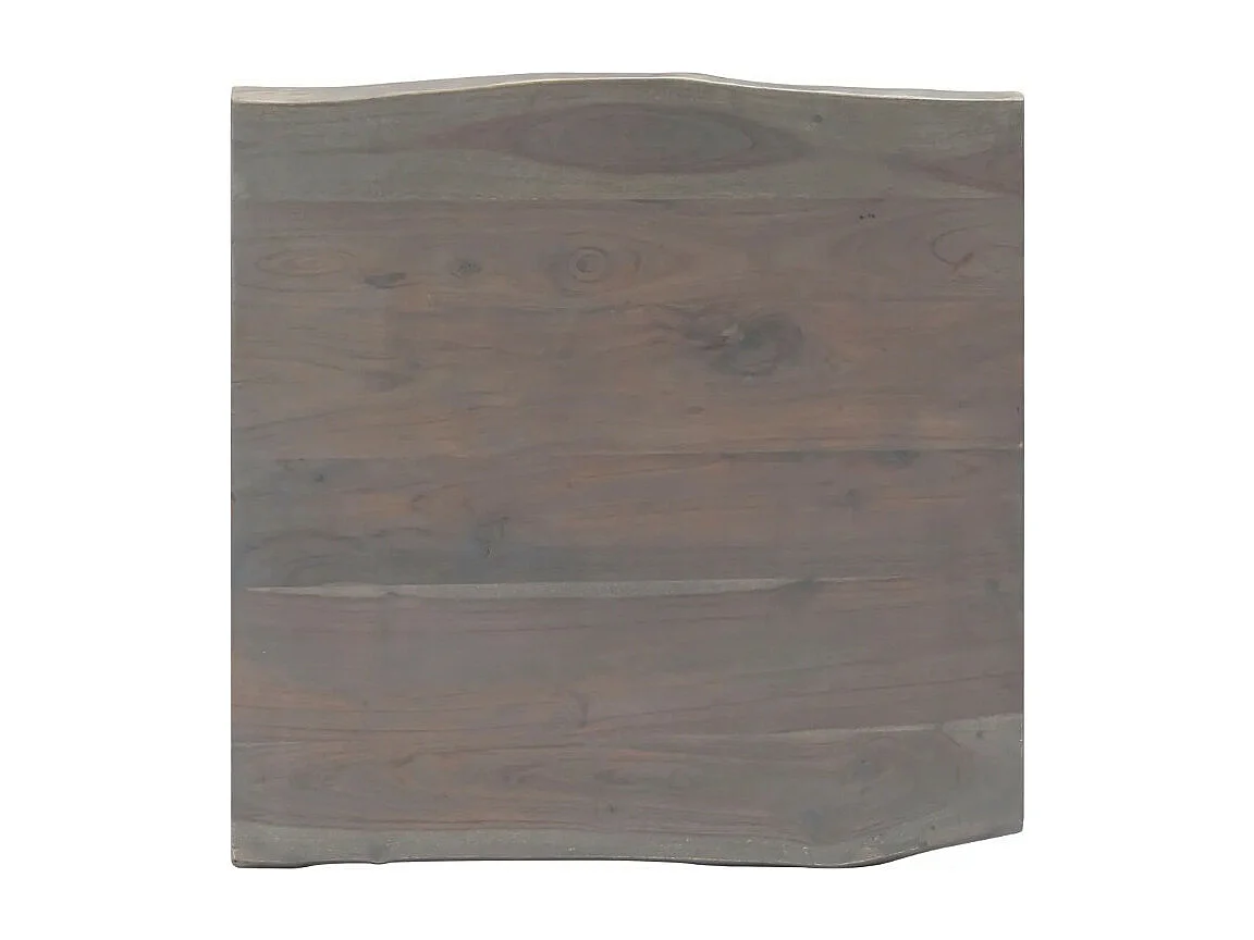 Table basse carrée acacia massif et métal gris Miji