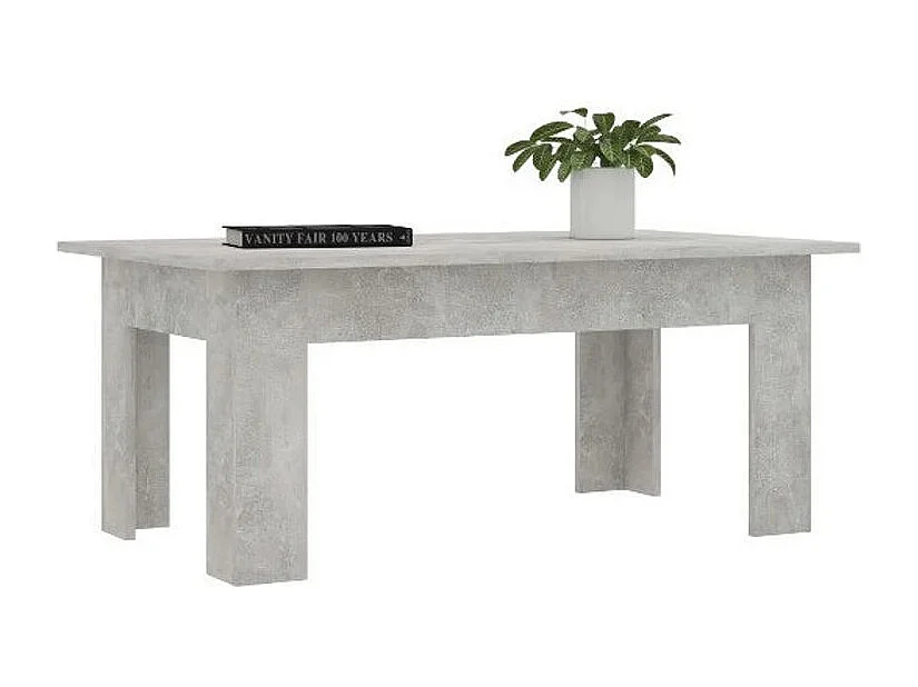 Table basse rectangulaire bois gris béton Léonie