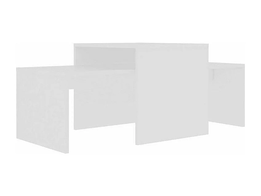 Set de 2 tables basses gigognes bois blanc Folet 100cm