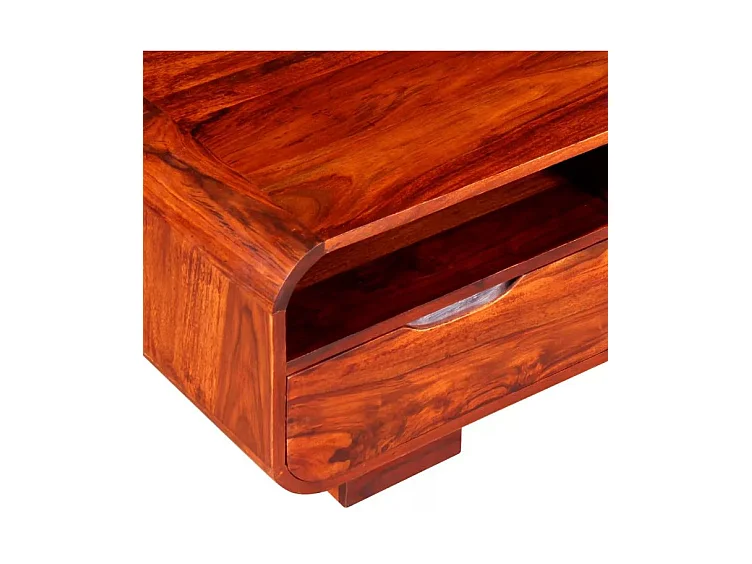 Table basse rectangulaire 4 tiroirs sesham massif foncé Alam