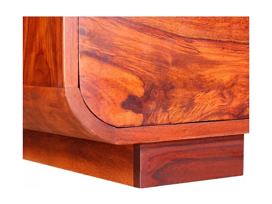 Table basse rectangulaire 4 tiroirs sesham massif foncé Alam