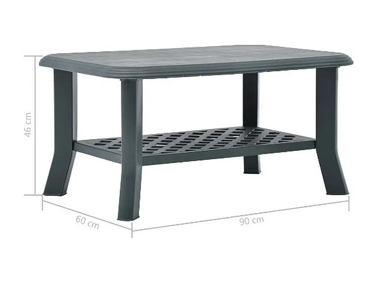 Table basse rectangulaire plastique vert Manu