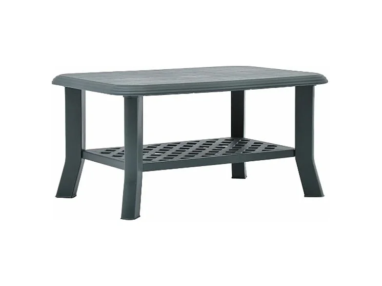 Table basse rectangulaire plastique vert Manu