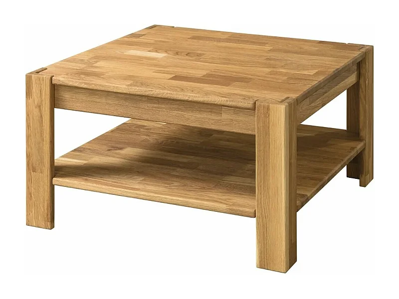 Table basse carrée en bois de chêne massif Ritza 70cm