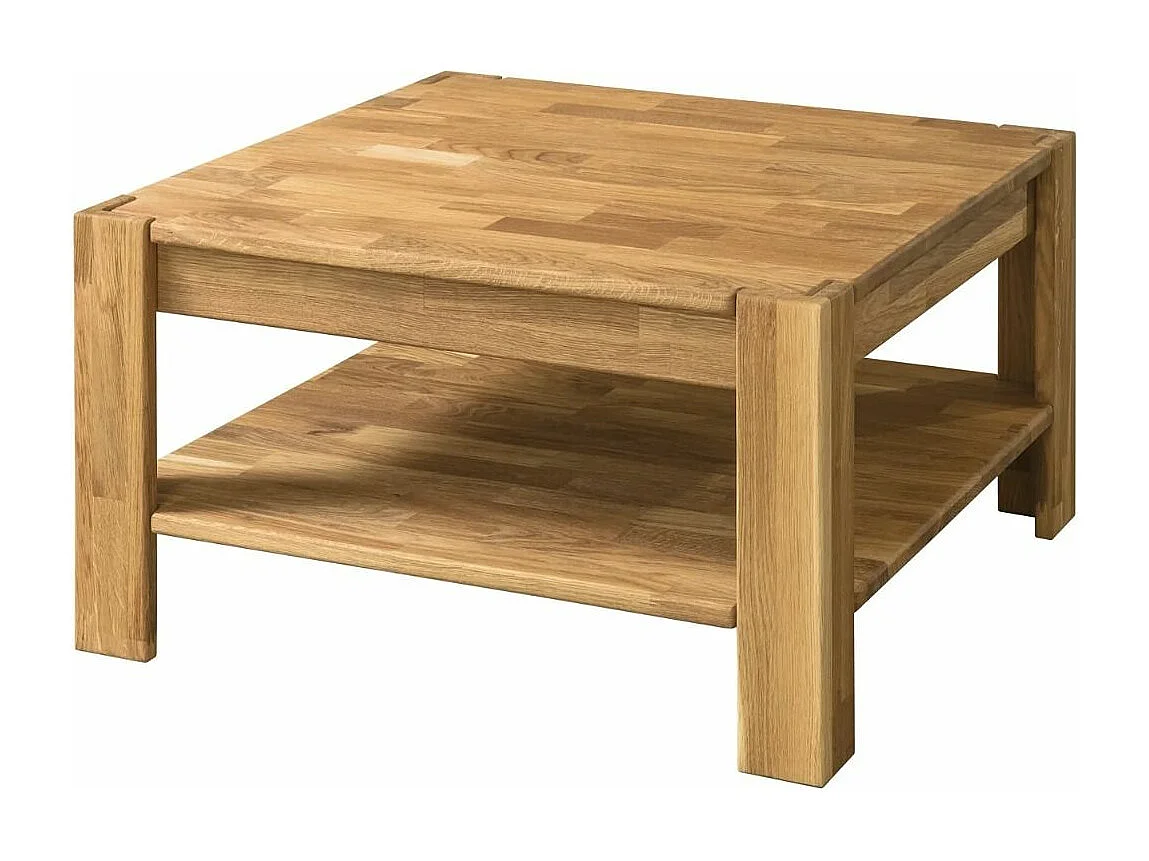 Table basse carrée en bois de chêne massif Ritza 70cm