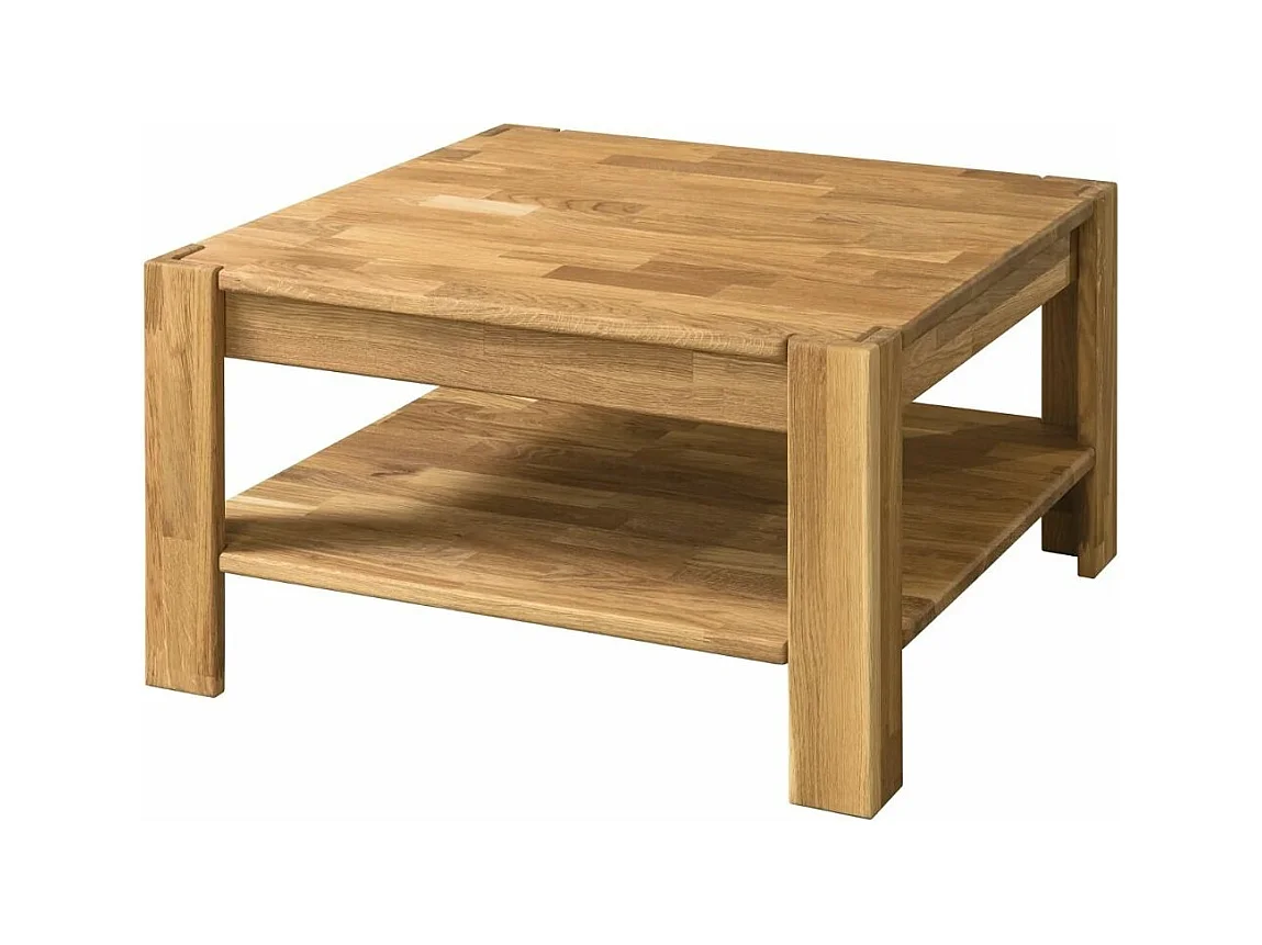 Table basse carrée en bois de chêne massif Ritza 70cm