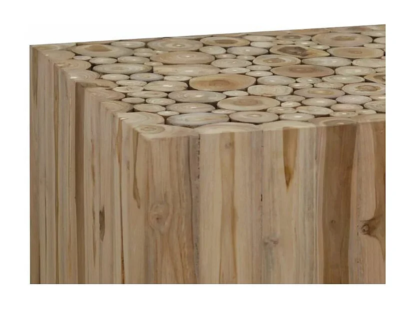 Table basse carrée teck massif foncé Heavy