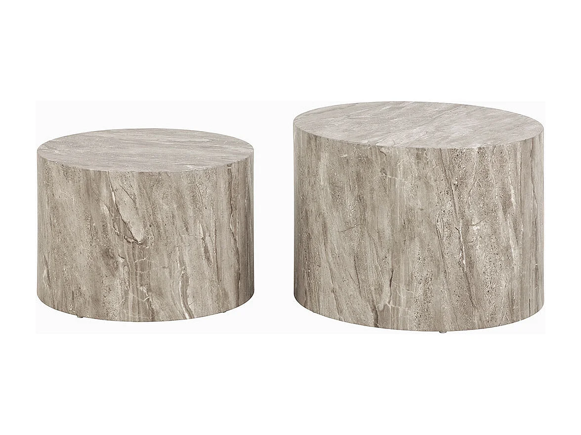 Dice table basse ensembles gris.