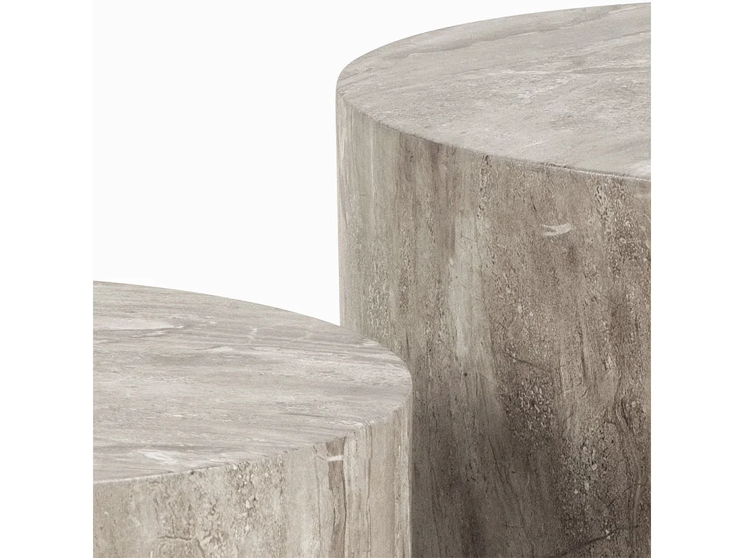 Dice table basse ensembles gris.