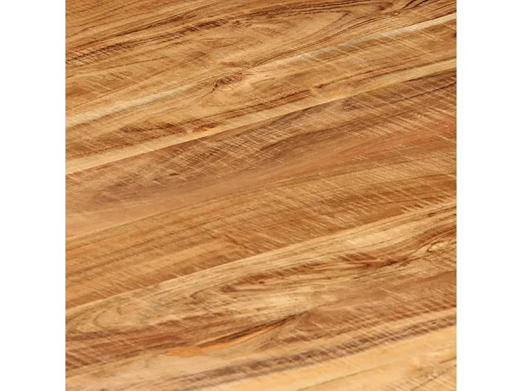 Table basse carrée acacia massif clair et métal noir Loumba 60cm