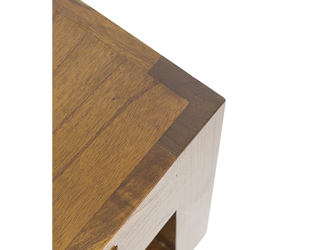 Table basse carrée en bois massif de Mindy 1 tiroir Orka 60cm