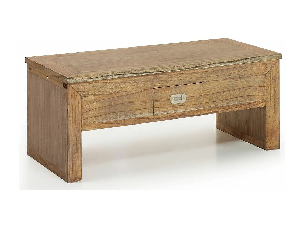 Table basse rectangulaire relevable en bois massif naturel MAZARI