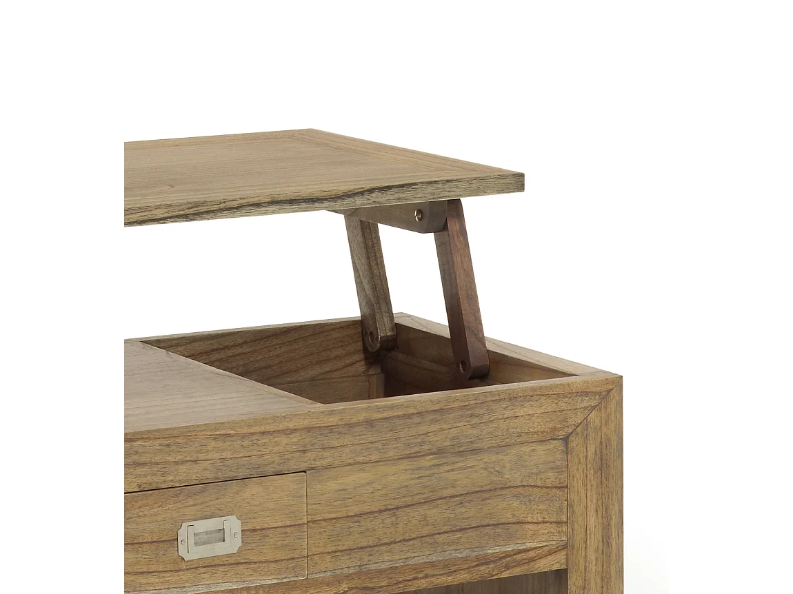 Table basse rectangulaire relevable en bois massif naturel MAZARI