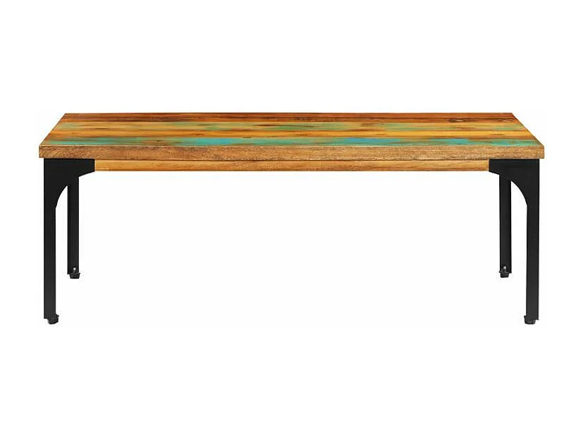 Table basse rectangulaire bois massif recyclé et métal noir Boust 2