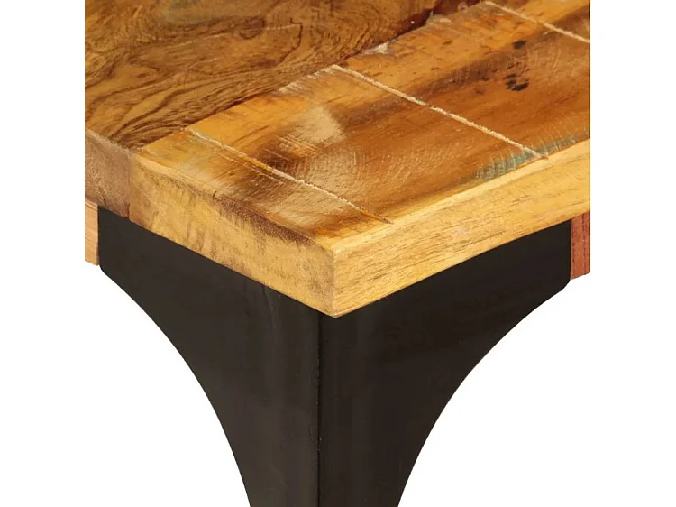Table basse rectangulaire bois massif recyclé et métal noir Boust 2