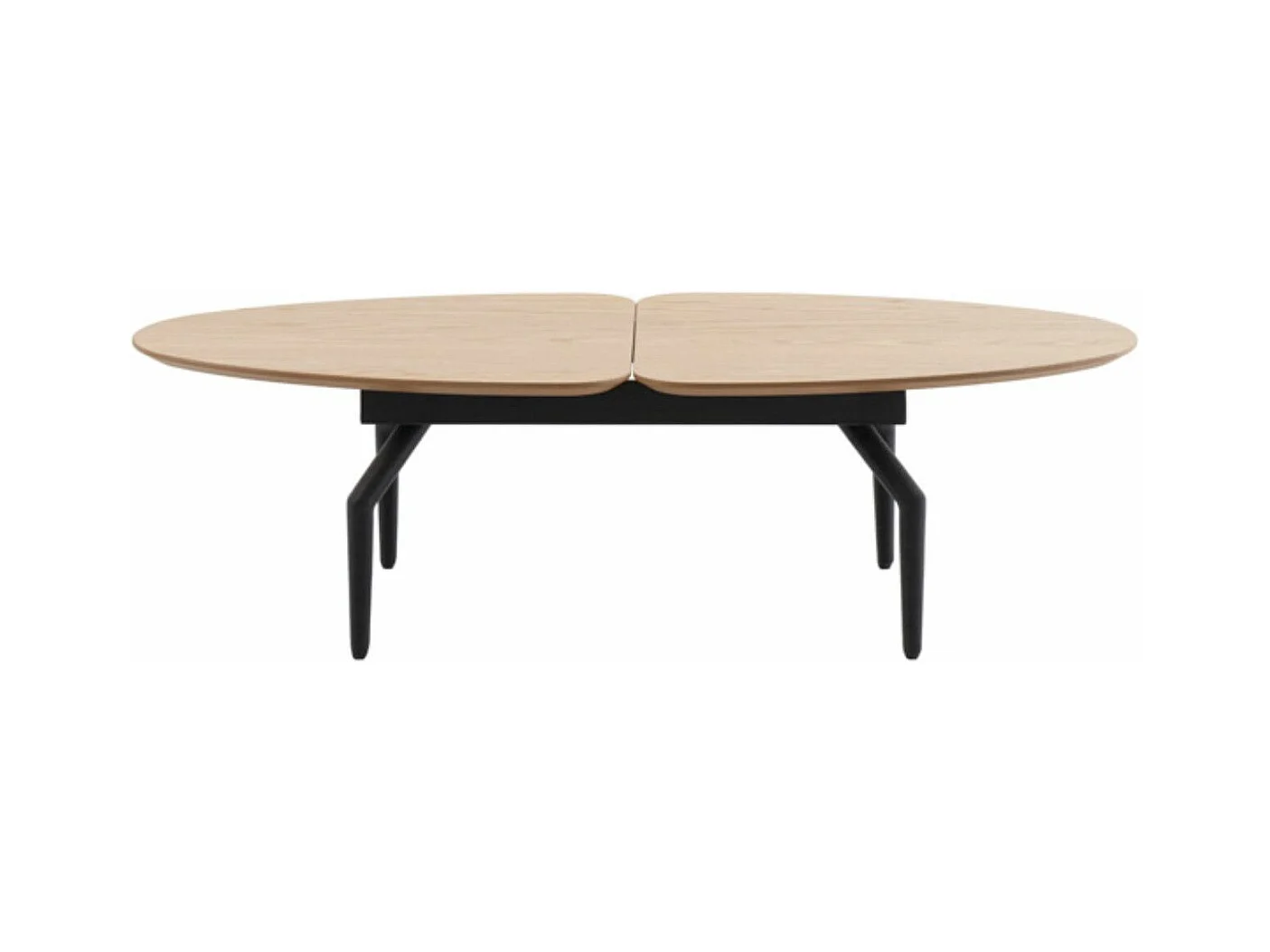 Table basse en chêne naturel et métal noir Dokane