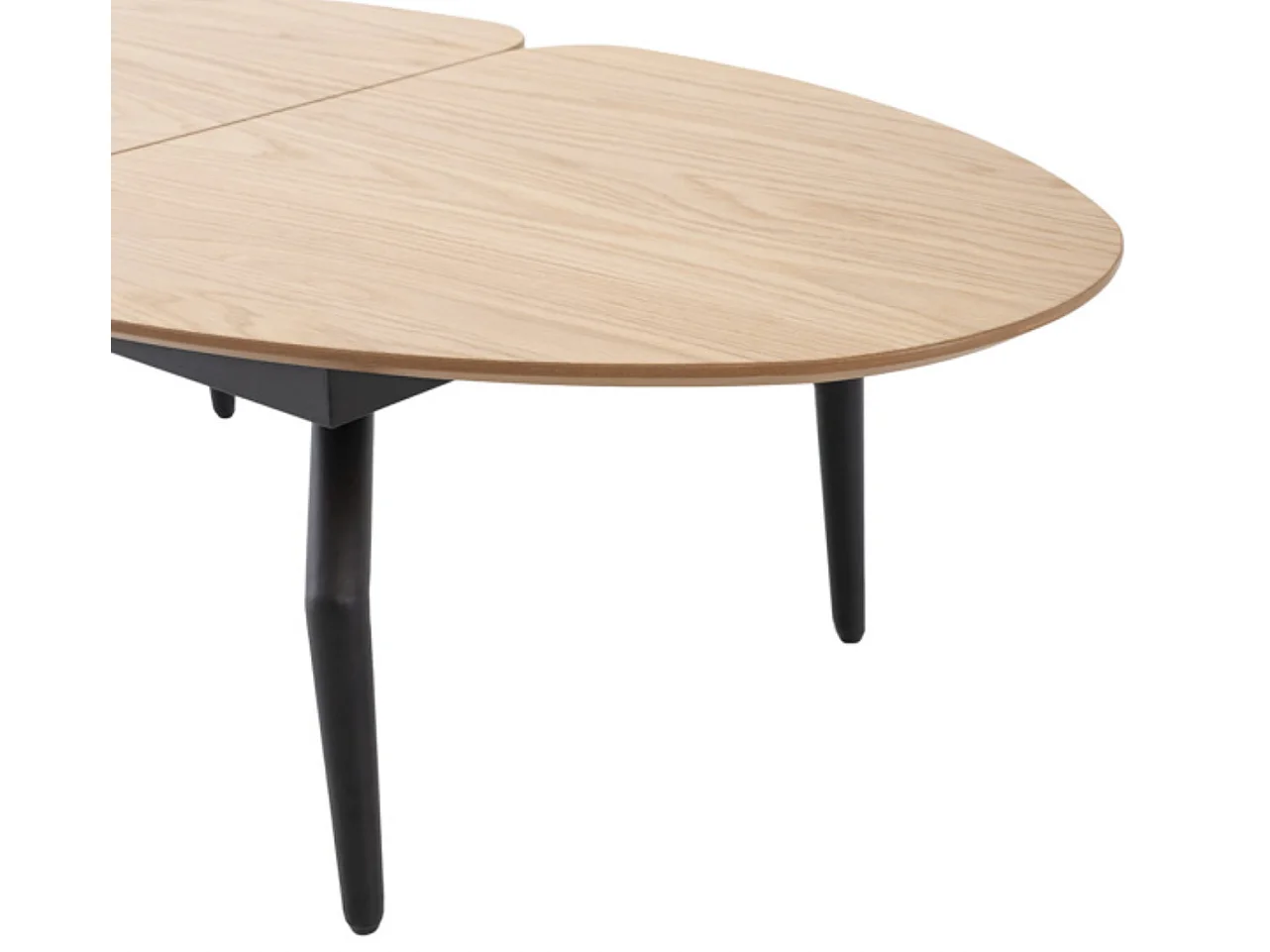 Table basse en chêne naturel et métal noir Dokane