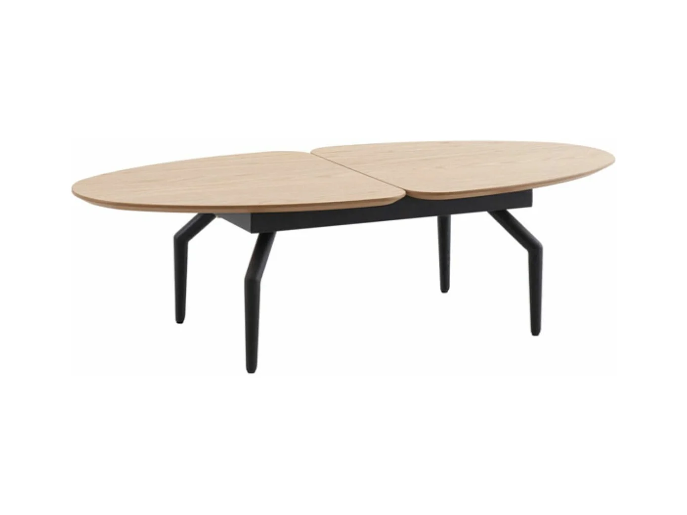 Table basse en chêne naturel et métal noir Dokane