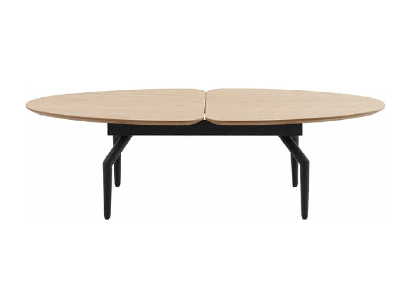 Table basse en chêne naturel et métal noir Dokane